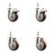 Service Caster 4 Inch 316SS Maroon Polyurethane 12mm Threaded Stem Caster Lock Brake, 2PK SS316TSTTL20S414-PPUB-MRN-M1215-2-S2 - alternate 2